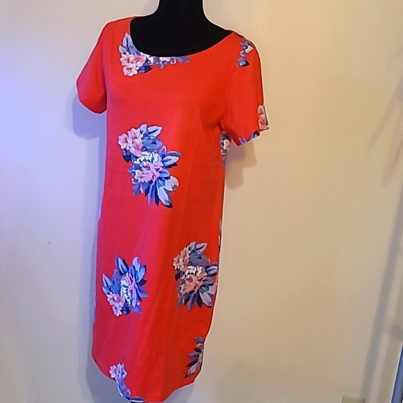 Joules Dresses & Skirts - Joules Riviera Dress Red Floral Short Sleeve Pullover US Size 10